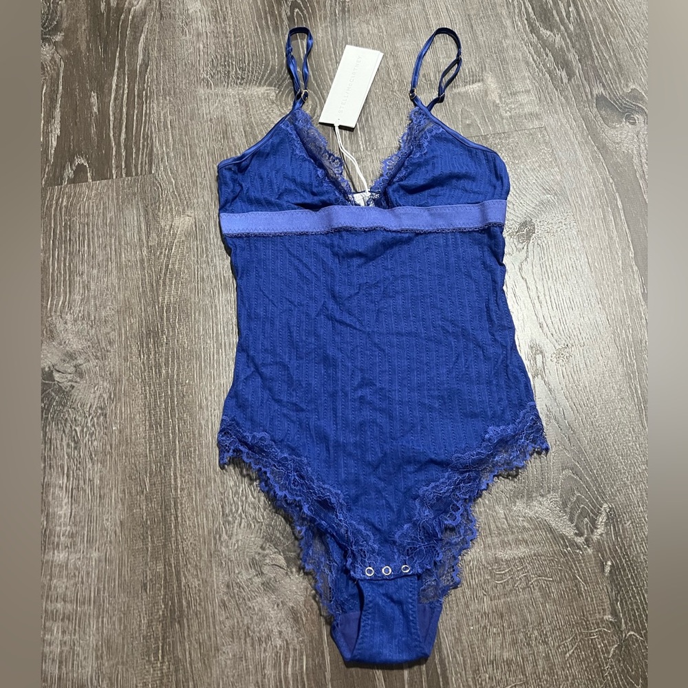 STELLA MCCARTNEY**Pia Pottering Blue Bodysuit**Small $229